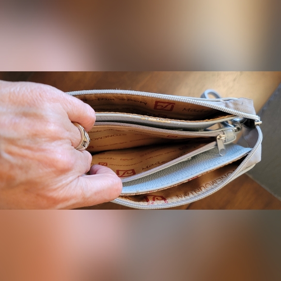 STONE MOUNTAIN ||  Blue-Gray Multi Pocket  Compartment Handbag  👜 - Picture 8 of 13